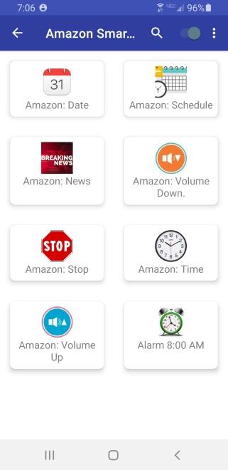 Amazon buttons Grid Layout Screen