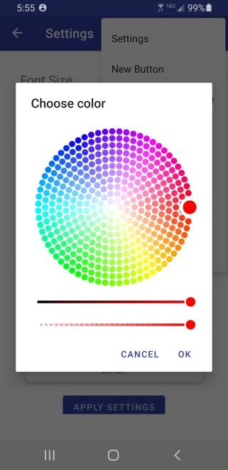 Color Selection Screen